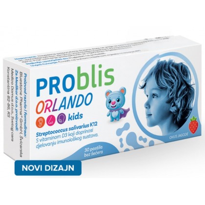 PROblis Orlando Kids + D3 za zaštitu uha, grla i nosa 30 pastila