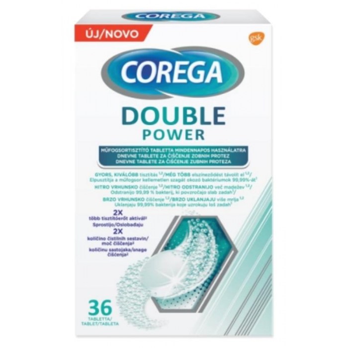 Corega Double Power tablete za čišćenje zubne proteze ROK 10/21