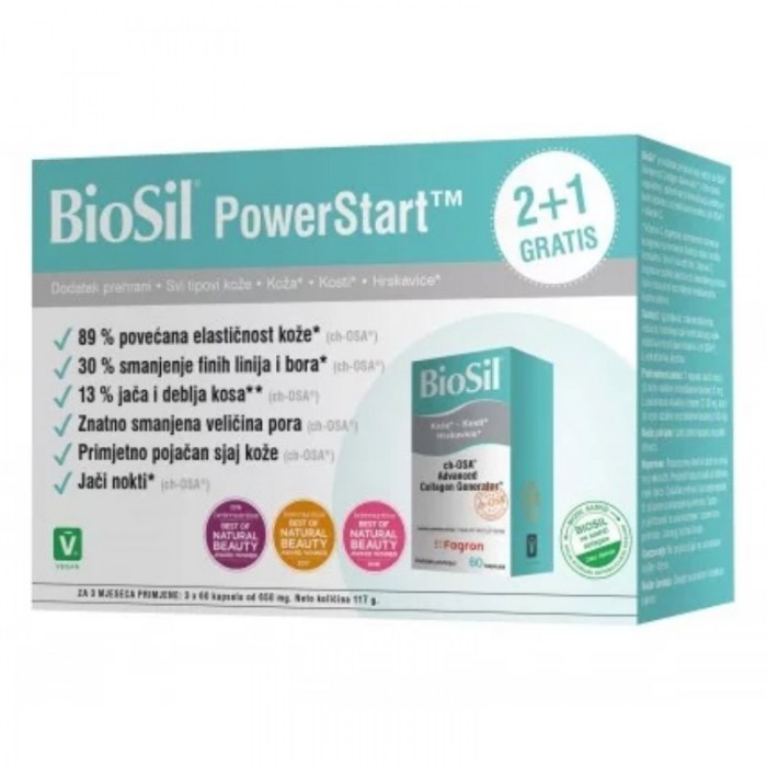 BioSil Powerstart paket 2+1 GRATIS 180 kapsula