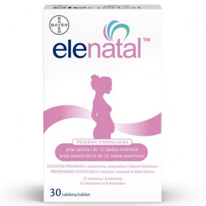 Elenatal dodatak prehrani prije začeća i do 12. tjedna trudnoće 30 tableta