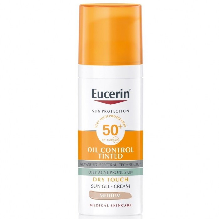  Eucerin Oil Control tinted gel-krema za zaštitu kože lica od sunca SPF 50+ srednje tamna nijansa 50ml