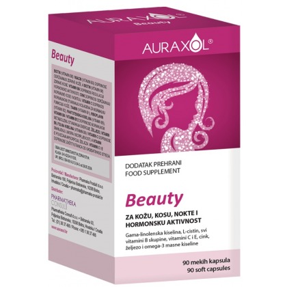 Auraxol Beauty za kožu, kosu, nokte i reguliranje hormonske aktivnosti 90 kapsula
