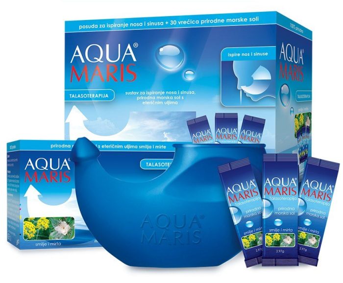 Aqua Maris Talaso sustav za ispiranje nosa s vrećicama morske soli s et. uljima