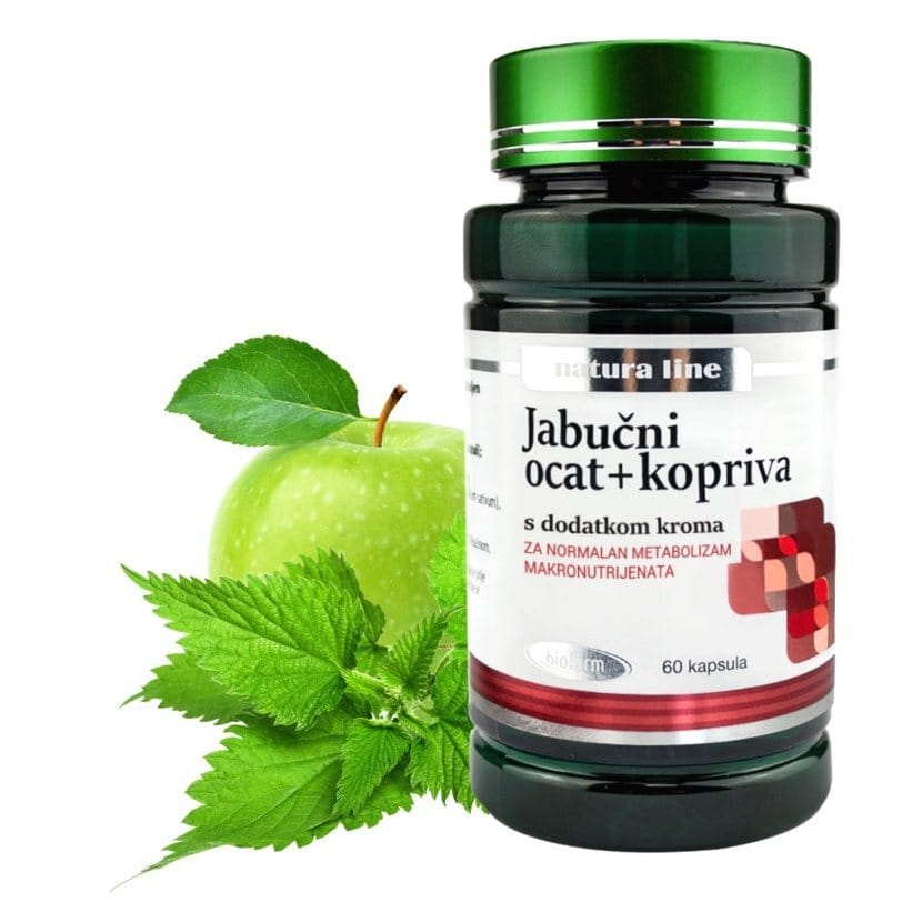 Biofarm Jabučni ocat + kopriva 60 kapsula Biofarm Jabučni ocat + kopriva 60 kapsula