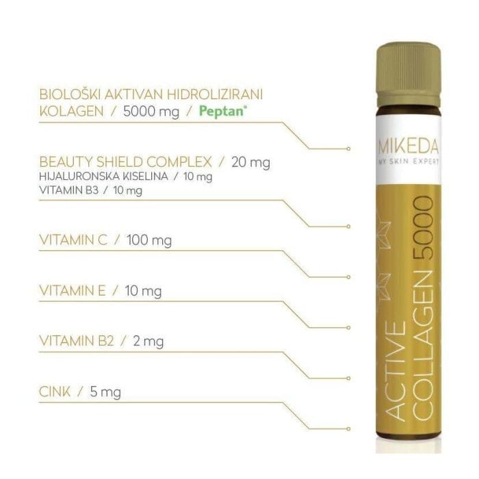 MIKEDA Active Collagen 5000 Anti-Age napitak u monodozama