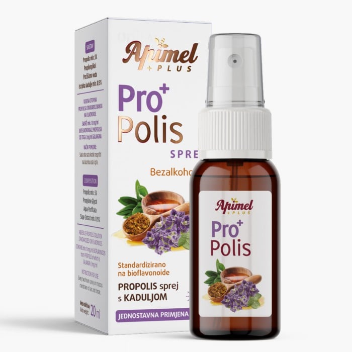 Apimel Propolis sprej s kaduljom bez alkohola Apimel Propolis sprej s kaduljom bez alkohola