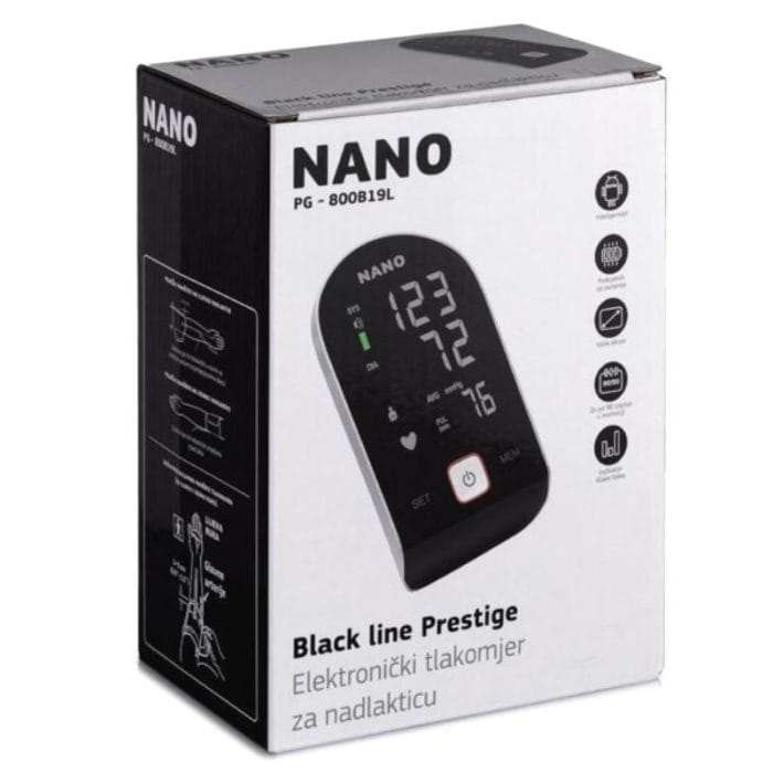 Tlakomjer za nadlakticu NANO Black Line Prestige + adapter
