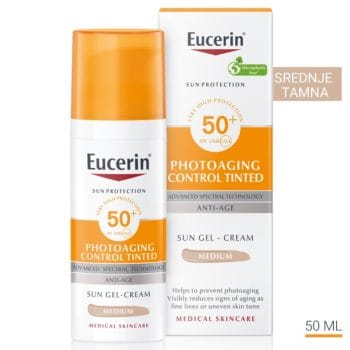 Eucerin Photoaging Control tinted gel-krema za zaštitu kože lica od sunca, srednje tamna nijansa SPF 50+