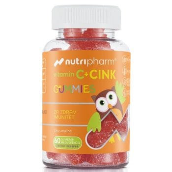 Nutripharm Vitamin C + Cink gummies za imunitet 60 gumenih medvjedića