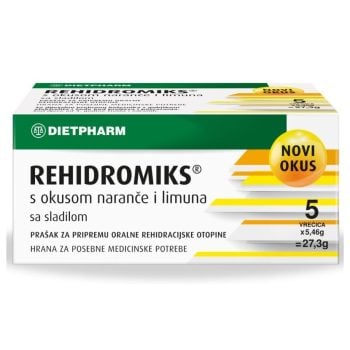 REHIDROMIKS prašak s okusom naranče i limuna 5 vrećica