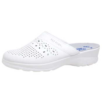 Fly Flot 384 Bijela kožne anatomske natikače