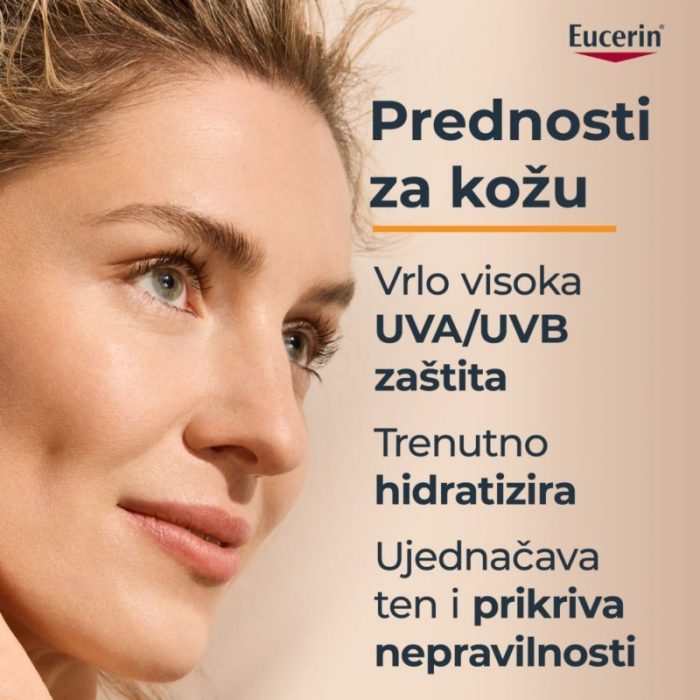 Eucerin Hydro Protect tinted fluid za zaštitu lica od sunca SPF50+ svijetla nijansa 50ml