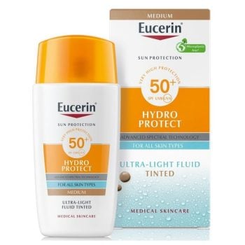 Eucerin Hydro Protect tinted fluid za zaštitu lica od sunca SPF50+ , srednje tamna nijansa 50ml