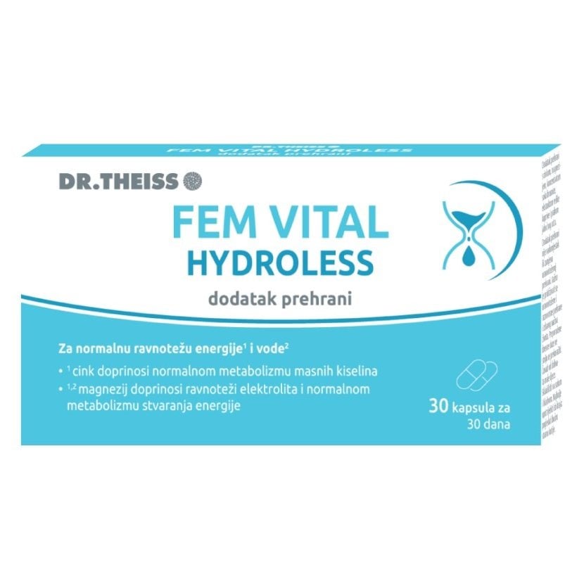 Fem Vital Hydroless za normalnu ravnotežu energije i vode 30 kapsula Fem Vital Hydroless za normalnu ravnotežu energije i vode 30 kapsula