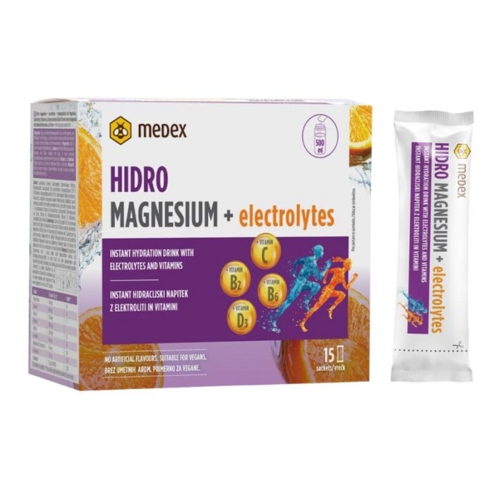 Medex Hidro Magnezij i elektroliti napitak za hidrataciju 15 vrećica Medex Hidro Magnezij i elektroliti napitak za hidrataciju 15 vrećica