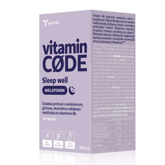 Yasenka Vitamin Code Sleep Well Melatonin 30 kapsula Yasenka Vitamin Code Sleep Well Melatonin 30 kapsula