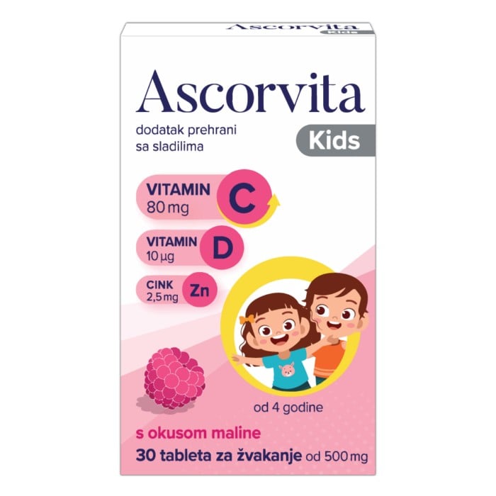 Ascorvita Kids za jačanje imuniteta 30 tableta Ascorvita Kids za jačanje imuniteta 30 tableta