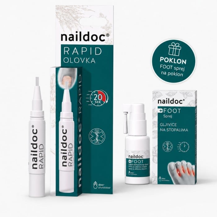 Naildoc RAPID olovka + Poklon FOOT sprej protiv gljivica na noktima Naildoc RAPID olovka + Poklon FOOT sprej protiv gljivica na noktima
