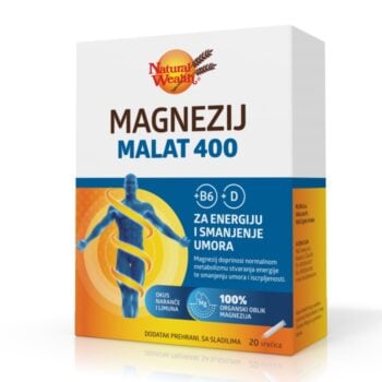 Natural Wealth Magnezij malat 400 za energiju i smanjenje umora 20 vrećica