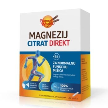 Natural Wealth Magnezij Citrat Direkt + B6 granule za mišiće, energiju i umor
