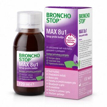 Bronchostop MAX 8u1 sirup za suhi i produktivni kašalj 120ml