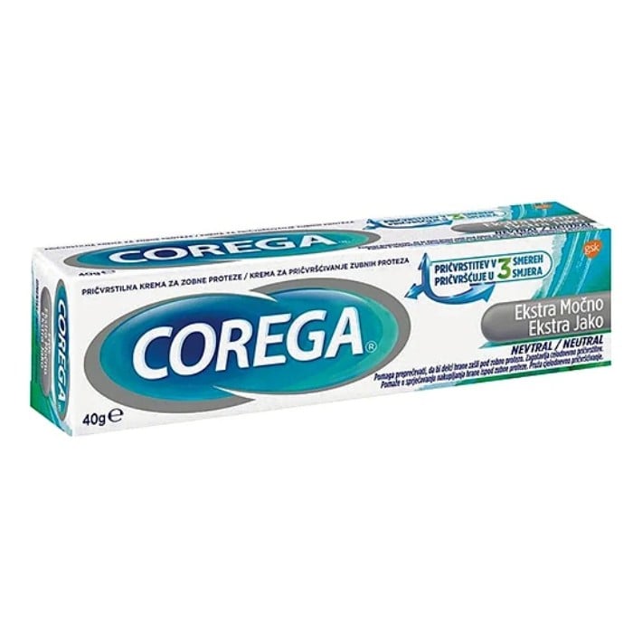 Corega Extra Strong Mint krema za snažno pričvršćivanje zubne proteze 40g Corega Extra Strong Mint krema za snažno pričvršćivanje zubne proteze 40g