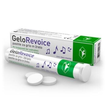 GeloRevoice pastile za promuklost i nadraženo grlo – crni ribiz i mentol 20 pastila