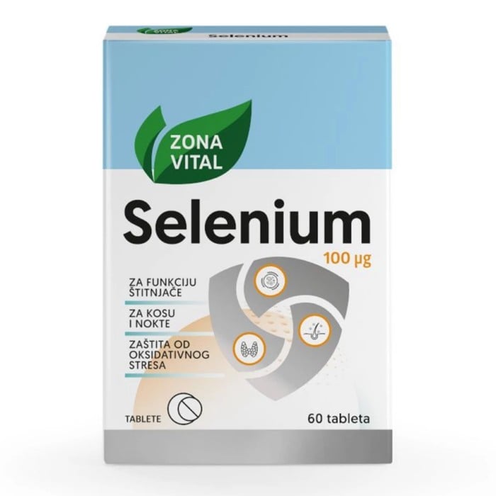 Zona Vital Selenium 100µg za štitnjaču, imunitet, kosu i nokte 60 tableta Zona Vital Selenium 100µg za štitnjaču, imunitet, kosu i nokte 60 tableta