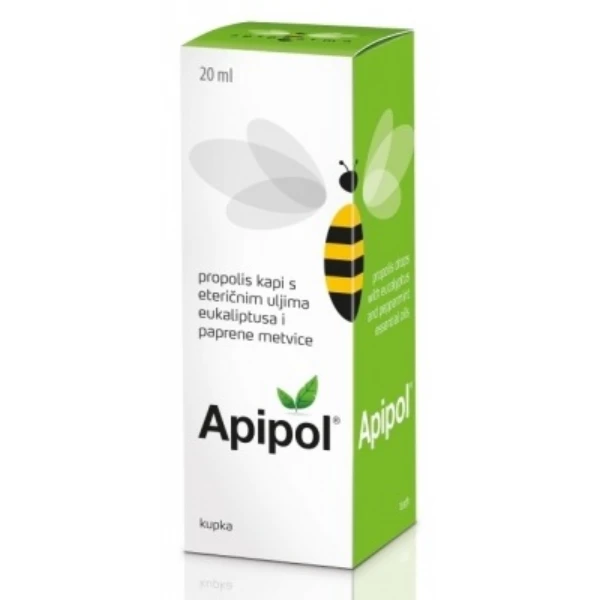 Apipol propolis kapi s eukaliptusom i mentom za kupku i vodenu paru 20ml Apipol propolis kapi s eukaliptusom i mentom za kupku i vodenu paru 20ml