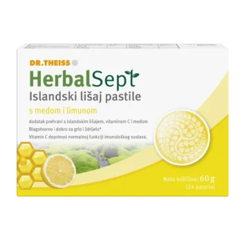 Herbalsept Islandski lišaj pastile za grlo s medom i limunom 24 komada