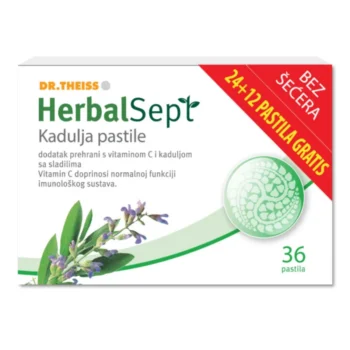 Herbalsept Kadulja pastile za grlo bez šećera 24 + 12 GRATIS