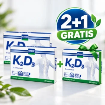 Herbiko K2D3 vitamin K2 i D3 za kosti i mišiće 2+1 GRATIS