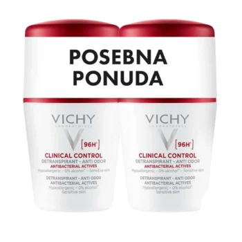 Vichy Clinical Control 96H Roll-on protiv znojenja DUO 2×50ml