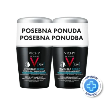 Vichy Homme Extreme Control 72H antiperspirant roll-on za muškarce PROMO 2×50ml